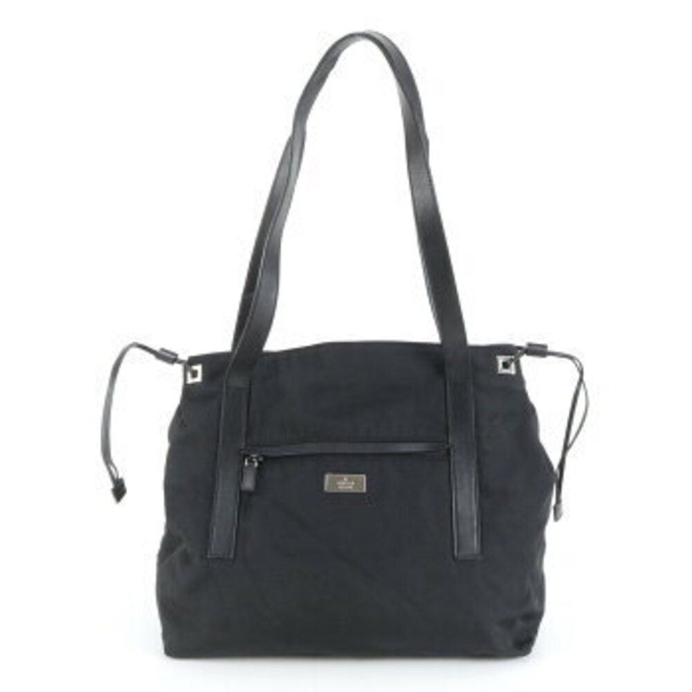 Gucci Leather Tote Bag Shoulder Business Document Black